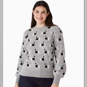 Kate Spade Gray and Black Graphic Sweater